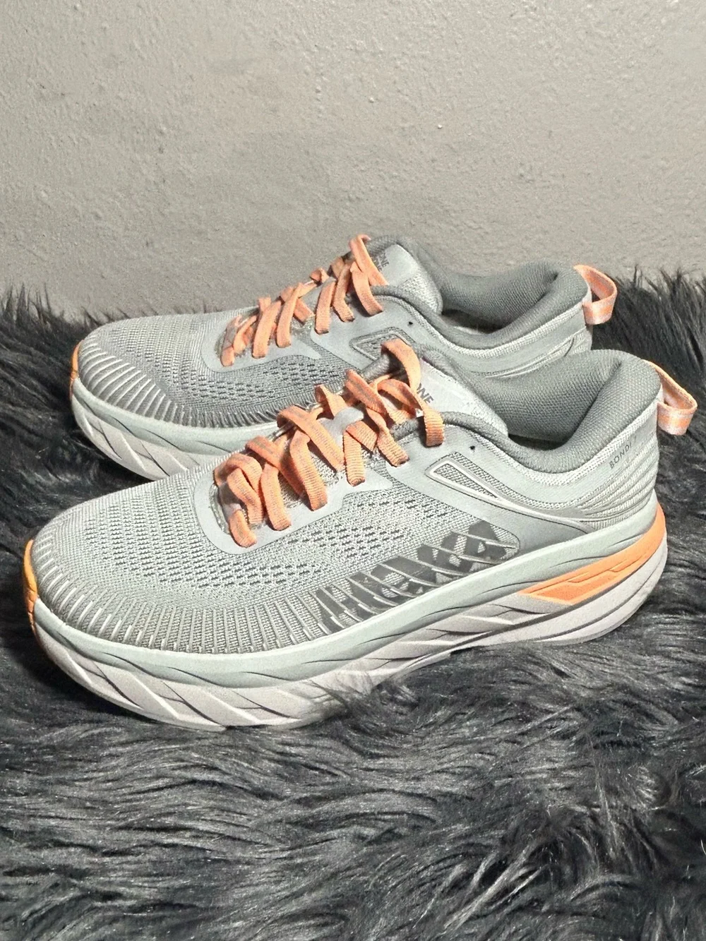 Hoka One One Bondi 7 Running Gray Harbor Mist Comfort Sneakers Size 5.5